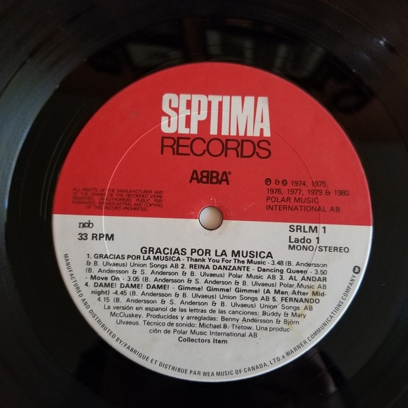 ABBA Gracias Por La Musica Vinyl Record LP Spanish Language Album - Picture 9 of 10